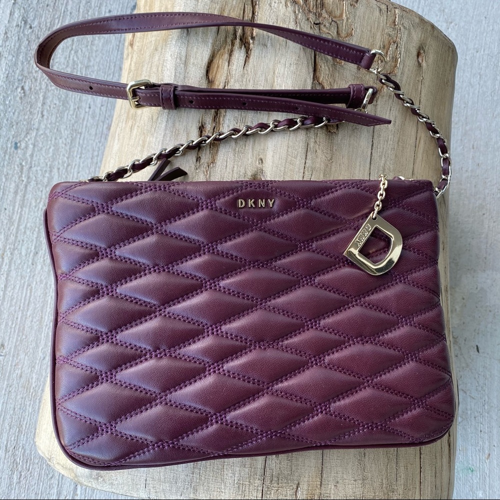 Quilted, Leather DKNY Maroon Purse